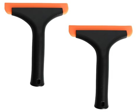 2 Piezas Escobilla de Ducha, Rasqueta Limpiacristales, Rasqueta Limpiacristales Ducha, Raspador de Cabeza de Silicona, Limpia Mamparas para Espejo,Ventana,Piso,Vidrio (Negro)
