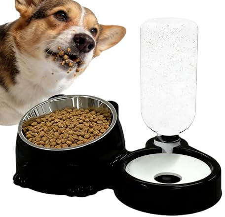 Set di ciotole per gatti con mangime e per acqua, mangiatoia resistente agli spruzzi, in materiale alimentare, abbeveratoio per gatti, per la conservazione quotidiana di acqua e cibo e per i