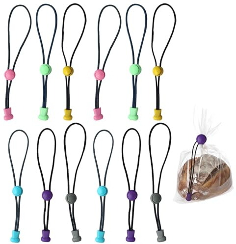 Lot de 12 clips de fermeture pour sac de congélation, grands clips de fermeture pour sacs, fermeture réglable, réutilisable, pour cannes à pêche, sacs alimentaires