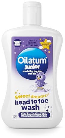 Oilatum Junior Sweet Dreamz Head to Toe Wash, for Dry, Sensitive and Eczema-Prone Skin, Soothing and Hydrating Cleanser for Kids, Dermatologist Recommended for Itchy and Irritated Skin, 1 x 300ml