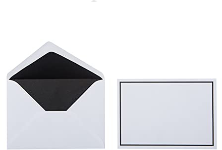 Briefumschläge24Plus Trauerumschläge weiß mit schwarzem Rand 12 x 17,5 cm, 50 Stück