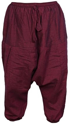 SHOPOHOLIC FASHION Infantil Hippy Harén Holgado Boho Pantalones Hippy Coloridos Infantil Retro Cómodo Pantalones - Liso Granate, Small