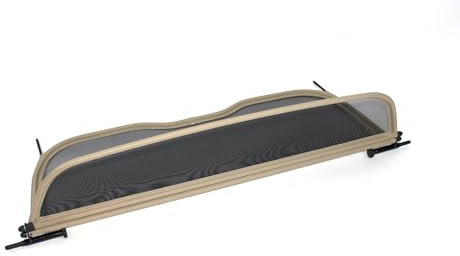 GermanTuningParts Déflecteur de Vent pour Renault Megane 3 CC (à partir du 2011) - Pliable - avec Fermeture Rapide - Beige | Filet Anti-Remous Coupe | Déflecteur d'air