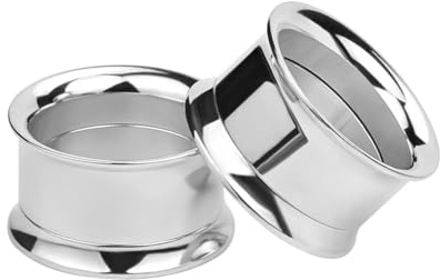 Ayoiow 2 Pezzi 16mm Dilatatori Orecchio Plug; Argento Dilatatore Orecchio Acciaio Chirurgico Argento Cerchio