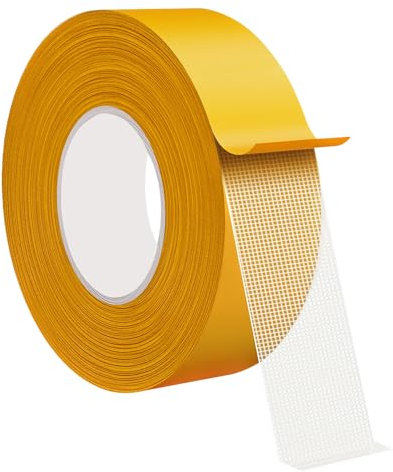 Qrity 1 Stück Doppelseitiges Klebeband, 20mm x 20m Starkes Teppichband, Ohne Rückstände, Doppelseitiges Gewebeklebeband für Holz, Glas, Kunststoff