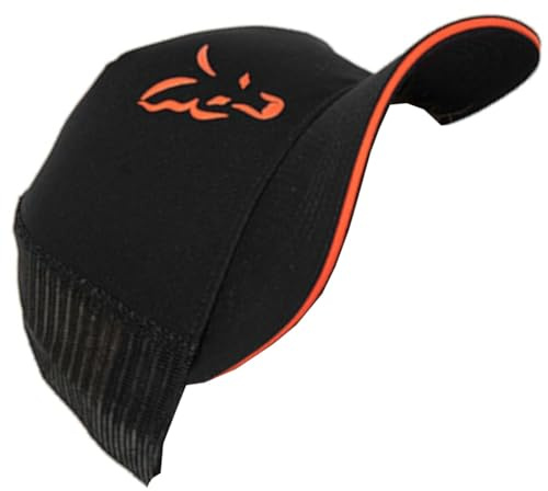 Fox Collection Trucker Casquette de pêche, noir et orange, pour la pêche, bonnet de pêche