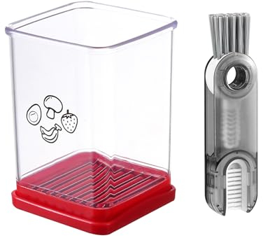 Cortador rápido de frutas y verduras con placa de presión, cortador de frutas, vaso, cortador de huevos, acero inoxidable, para la cocina, herramienta de corte portátil, corte de verduras con cepillo