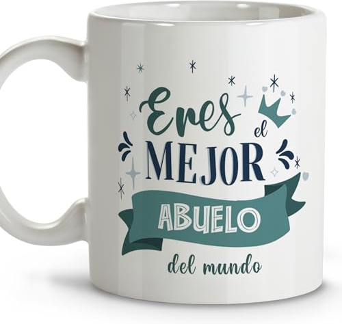 LolaPix Regalo abuelos primerizos. Tazas de cafe. Regalo abuelo. Regalos para abuelos. Taza cerámica 330 ml.