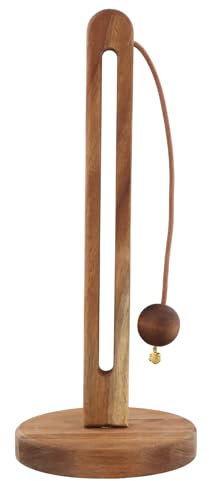 Volumoon Portarotolo, Kitchen Paper Towel Holder, Portarotolo Decorativo in Legno di Acacia, Porta Rotolo di Carta in Piedi, Antiscivolo Porta Carta Cucina per Bagno, Arredamento per La Casa (Marrone)