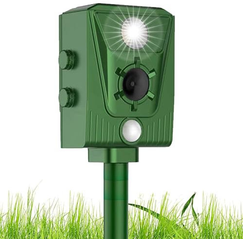 Répulsif Chat à ultrasons,Repousse Les Animaux d'extérieur comme Les Chats, Les Rats, Les Chiens, Les Oiseaux, Les Renards, répulsif Solaire à ultrasons pour Chats répulsif d'extérieur pour Animaux