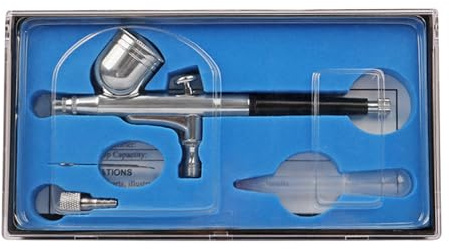 YRTUOP Kit Aérographe, Set d'Aérographe Haute Pression 0.8 à 3.4, Pistolet à Air avec Buse 0.3mm pour Pâtisserie Décoration de Gâteaux Coiffure Modélisme et Automobile