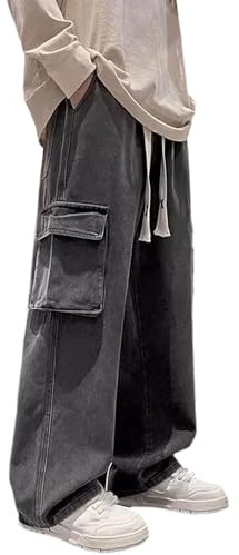 Pantalon Grunge Emo Y2k Baggy Jeans Vêtements Acubi Fashion Denim Cargo Pantalon de Survêtement pour Homme Alt Goth Vêtements Jeans Adolescent Garçon Streetwear Skateboard
