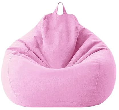 SHBHWS Sittsäck 70 cm, fylld med bomull och linne, perfekt för avkoppling i sovrummet eller som fåtölj för avkoppling inomhus och utomhus (Cherry pink-70 cm)