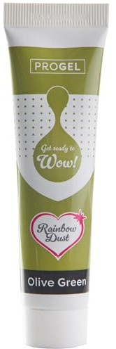 Colorant alimentaire professionnel Rainbow Dust ProGel, vert olive 25 g