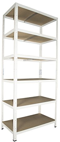 Shelf Creations BASIC Schwerlastregal 230x80x40cm weiß 6 Böden Steckregal Kellerregal Lagerregal Werkstattregal Archivregal Haushaltsregal Ordnerregal Metallregal Garagenregal Fachbodenregal