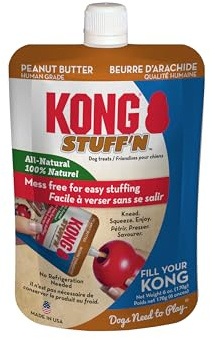 Stuff'N All-Natural Peanut Butter - Mess-Free Nozzle for Easy Stuffing of KONG Dog Toys, 170g