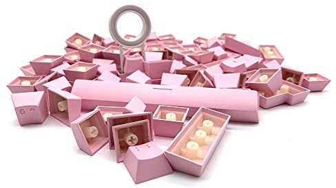 LZH-LP 104 Tasten Tastenkappen Kompatibel mit MX-Schaltern Doubleshot Support LED-Beleuchtung ABS Tasten Tastenkappen OEM-Profil für DIY Gaming Mechanische Tastatur (Rosa)