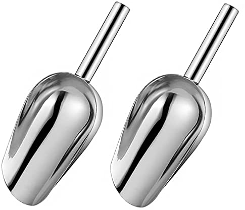 Pala de Comida y Cuchara de Hielo de Acero Inoxidable - Multiusos para Café en Grano, Caramelo, Harina y Dulces - 2 Piezas