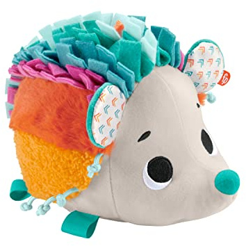Fisher-Price - Mon Petit Hérisson Sensoriel - Peluche Ã‰veil Des Sens De Bébé - 8 Textures, 3 Sons - Boucles Attache-Jouets - Cadeau Dès La Naissance, HBP42
