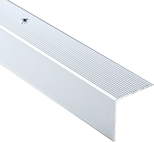 DQ-PP Vinkelprofil | profilmått – 30 mm x 30 mm borrade inklusive skruvar | silver | 200 cm | aluminium | 2 m | svängstång | avslutningsprofil | trappkant