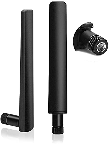 Antena 5G LTE 12DBI RP-SMA Macho Omni-Directional Mimo Antenna WiFi Alta Ganancia Amplificador,3G/4G/5G/GSM/GPRS,600-6000MHz,para Routers Inalámbricos,PCI,Monitores de Cámara,Extensores,etc.(2 Pack)