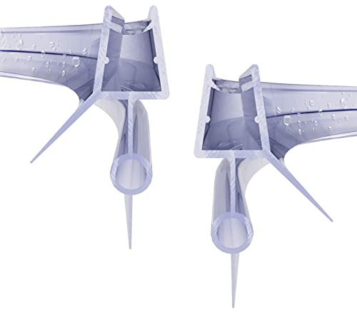 WITEN&NOCK Set di 2 guarnizioni per doccia curve, 40 cm, con angolo di circolazione, guarnizione di ricambio con tubo tondo e labbro di tenuta allungata, per box doccia, deflettori d'acqua, 5-6 mm