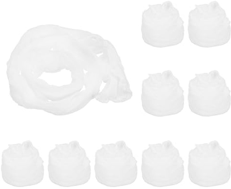PATIKIL Tela de Flores de Media 10 Piezas de Material de Malla de Nylon para Hacer Flores de Media de Seda Tensil para Manualidades de Boda y Decoración del Hogar Blanco