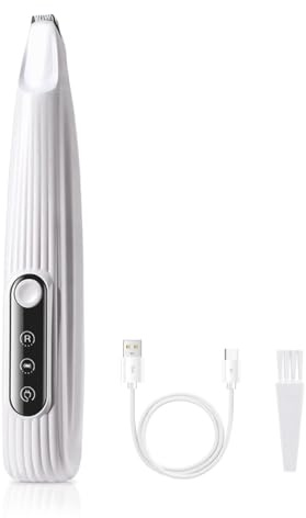 Tondeuse électrique Chien, Tondeuse Pattes Faible Bruit à Lumière LED, Rasoir Chat Chien étanche USB, pour Couper les Poils du Chien Autour des Pattes Yeux Oreilles et Visage