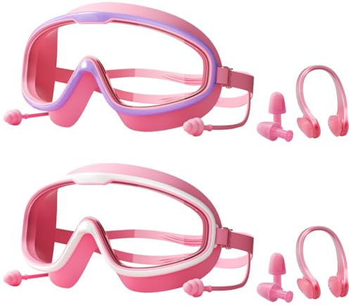 DKDDSSS 2 PCSLunettes de Natation pour Enfants, Lunette Piscine Enfant, Antibuée, Mixtes, avec des Verres Larges, Lunettes Piscine Enfants, Lunettes de Piscine Enfant, Joints Protecteurs des Orbites