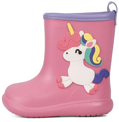 MASOCIO Bottes de Pluie Enfant Fille Garçon Botte Caoutchouc Léger Chaussure Impermeable Enfant de Dessin Animé d'animaux Mignons Taille 20-30