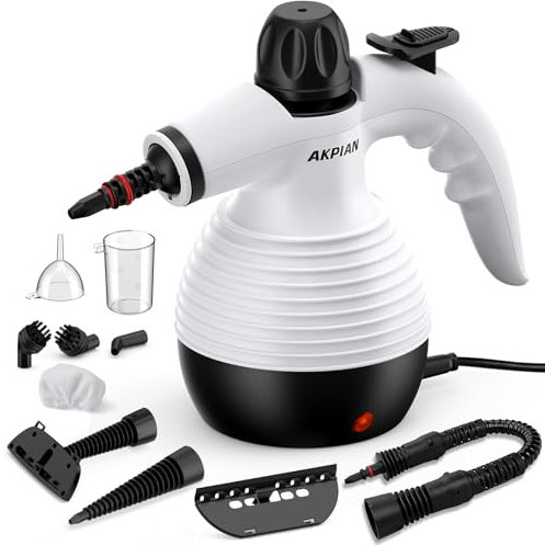 Handdampfreiniger, Dampfreiniger, Reinigungsdampfer, tragbarer Mehrzweck-Dampfreiniger mit Sicherheitsschloss und 10-teiligem Zubehör-Set zum Entfernen von Schmutz, Fett