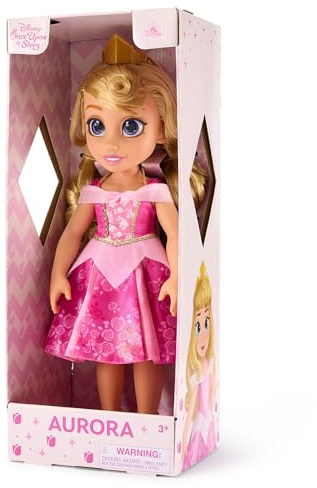 Disney Store Official - Dornröschen - Aurora - Puppe mit Spielzeughaarbürste - 40,5 cm/16 - Once Upon a Story Kollektion - Ab 3 Jahren