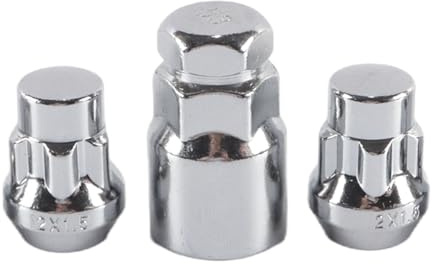 Ausi 5 tuercas de seguridad para ruedas M12 x 1,5 con juego de llaves, acero al carbono, antirrobo, herramienta de vaso para ruedas de coche (cromadas)