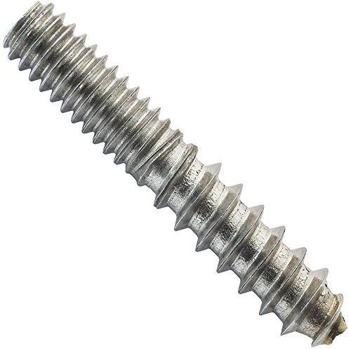 Rockler Steel Hanger Bolts - Heavy-Duty 5/16 - 18 x 3 Screws for Furniture Assembly, Wood Joints & Corner Brackets - Durable Double Ended Screws for Cabinet & Shutter Installations (8 Pack)