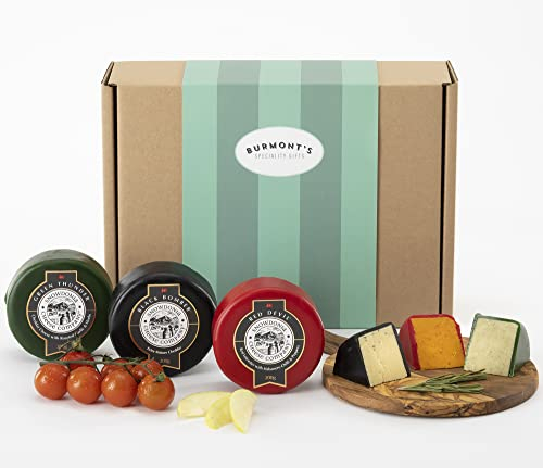 Snowdonia Cheese Company Gift Hamper Containing Three, 200g Truckles - Little Black Bomber, Red Devil & Green Thunder. Hamper Exclusive To Burmont's