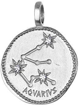NKlaus Wassermann Sternzeichen 925 Sterlingsilber 16mm Kettenanhänger Horoskop Zodiak 1696