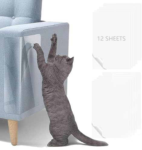GUIANLOU Protezione Graffi Gatto, 12 Pezzi, 30x45cm, Trasparente, Antigraffio, Protector per Mobili, per Gatti e Cani