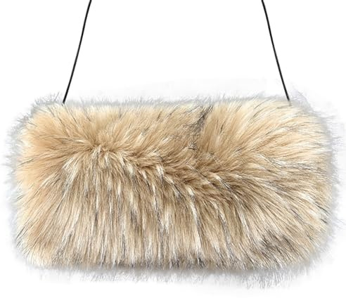 LICHENGTAI Calentador de manos de piel con manga calentadores de manos para mujer, calentadores de manos, suaves, mangas de piel sintética, manguito de invierno, calentadores de piernas, peluch para