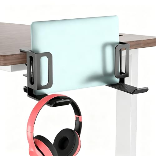 Organisateur latéral pour Ordinateur Portable, Réglable pour Ordinateur Portable Étagère D'organisation, Organisateur Latéral en Métal ne Mécessitant Aucun Perçage, Convient pour le Bureau & la Maison
