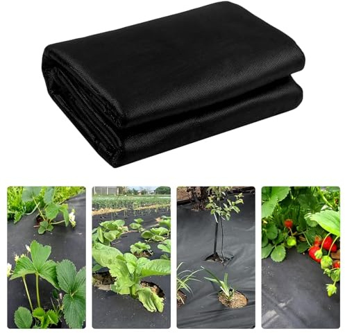 WEXFFU Weed Control Membrane, 1 X15m Weed Suppressant Fabric Weed Liner, Reusable Weed Mat Permeable Weed Membrane Protect Vegetables Fruits Flowers for Better Growth by Weed Control