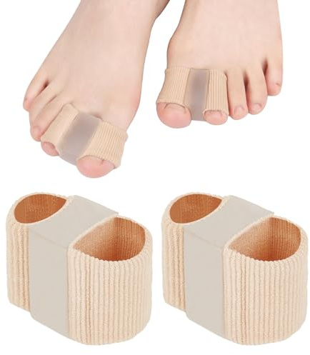 Watlikeup Gel Toe Separators,2 PCS Silicone Bunion Correctors with 2 Elastic Toe Loops,Breathable Toe Spacers for Women Men,Gel Bunion Toe Separator for Toes Pain Relief(Size L)