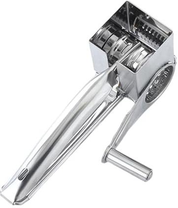 Manhegari Trituradora de Queso Rallador de Queso Giratorio de Acero Inoxidable Rallador Manual Fácil de Usar Y Limpiar Trituradora De Manivela Extraíble Herramientas De Cocina