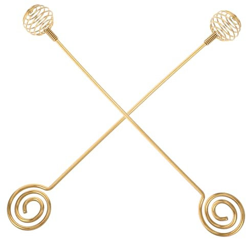 CLISPEED Agitador para Mezclar Miel y Jarabe 2 Piezas Acero Inoxidable Color Dorado Manual Práctico para Cocina y Desayuno