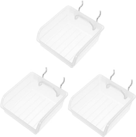 Vaguelly 3 Pièces Organisateur de Rangement Plastique pour Panneaux Perforés Lot de Boîtes Robustes Antistatiques pour Garage Bureau et Atelier Dimensions Transparent Facilitant
