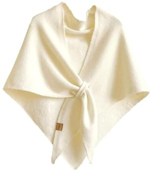 Gkaopi Poncho Donna Pashmina Wraps, Mantella Scialle Triangolare Lavorato a Maglia in Morbida Lana, Elegante Sciarpa Calda Casual Tinta Unita Poncho per Invernale Autunno