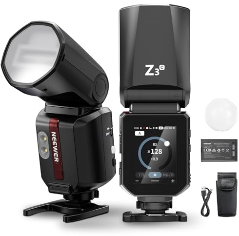 NEEWER Flash Hot Shoe 100Ws 2.4G TTL Compatibile Con Canon e Godox, Speedlite Con Touch Screen, 1/8000s HSS, 2 Lampade Modello, Interruttore TTL/M, Batteria 3000mAh / 500 Flash A Piena Potenza, Z3-C