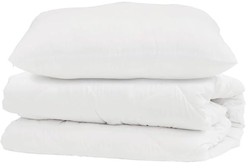 Elegans påslakanset 2 delar med kudde – vita sängkläder i mikrofiber – andas och lättskött – perfekt för allergiker – komfort och komfort