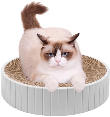 Grattoir Rond en Carton pour Chats, Planche à Gratter pour Chat, Lit à Gratter pour Chat Intérieur, Protection des Canapés Tapis Meubles, 30x30x7cm