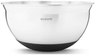 Brabantia 363849 - Cuenco, 1,6 l, Acero Mate, Base Color Negro