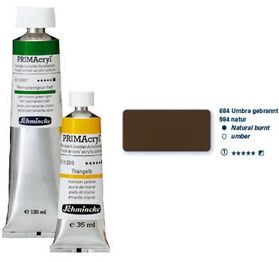 Schmincke – PRIMAcryl® - feinste Künstler-Acrylfarben, Umbra gebrannt natur - 120 ml